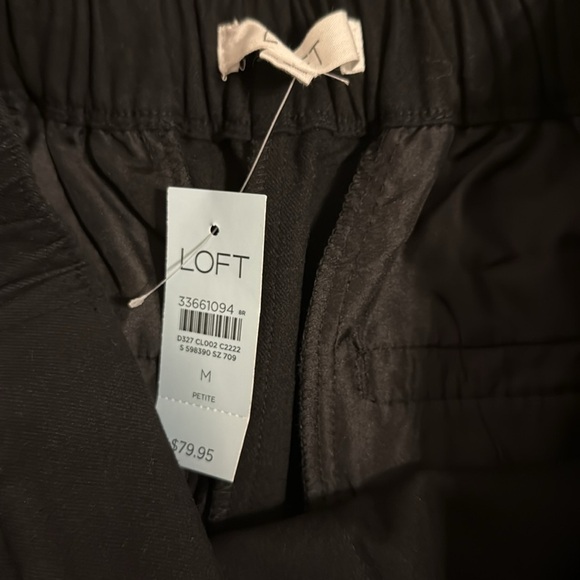 LOFT Black Pants Cropped Ankle Sz Medium Petite NWT - Picture 3 of 6
